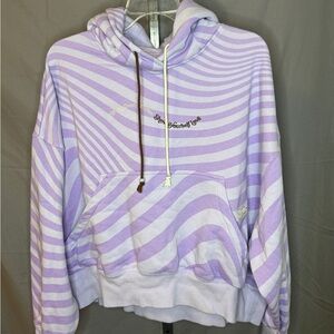 Nike Lavender and White Striped Hoodie